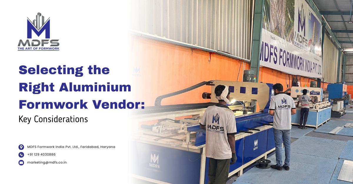 Construction engineers inspecting aluminium formwork panels supplied by MDFS Formwork India – trusted aluminium formwork vendors in India.